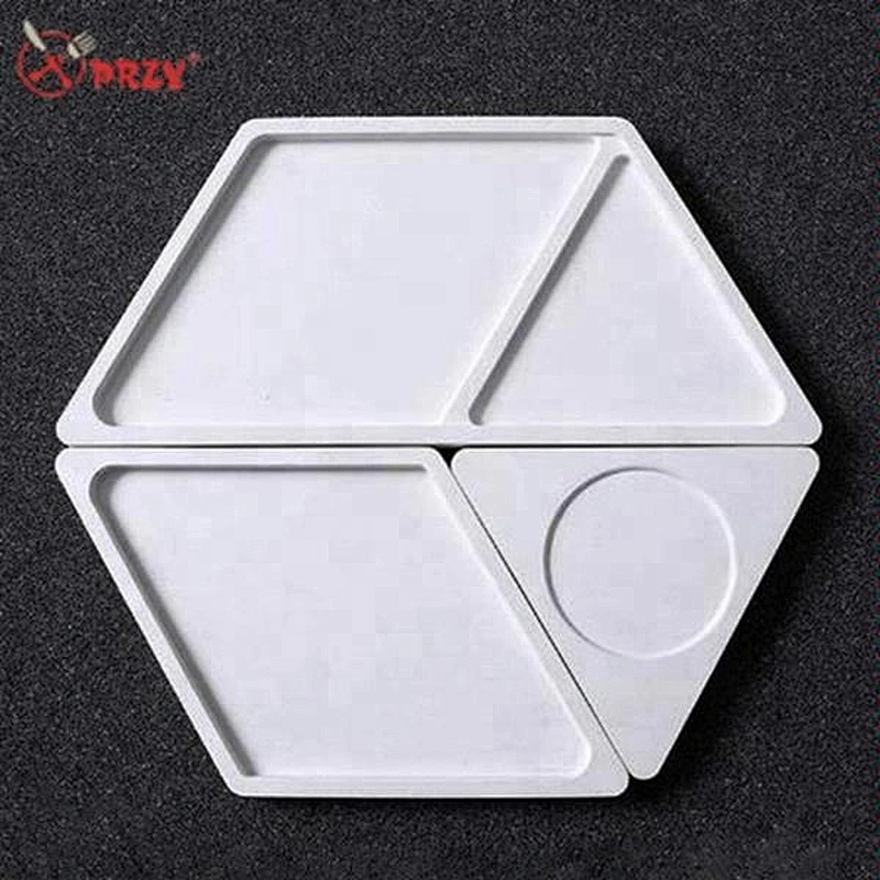 New 3pcs/set silicone cement fruit holder tray mold ashtray concrete jewelry display plate silicone mould