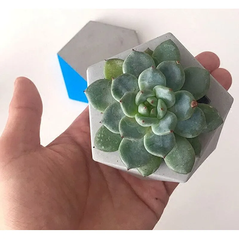 S9063 silicone concrete molds home decoration geometric pentagon mould candle holder mold candlestick multi - flower pots cement