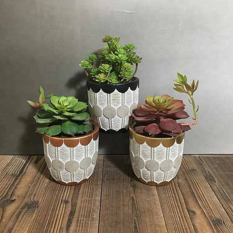 Simple wave pattern Cement planter Silicone mould office Concrete vase desk decorations Mold