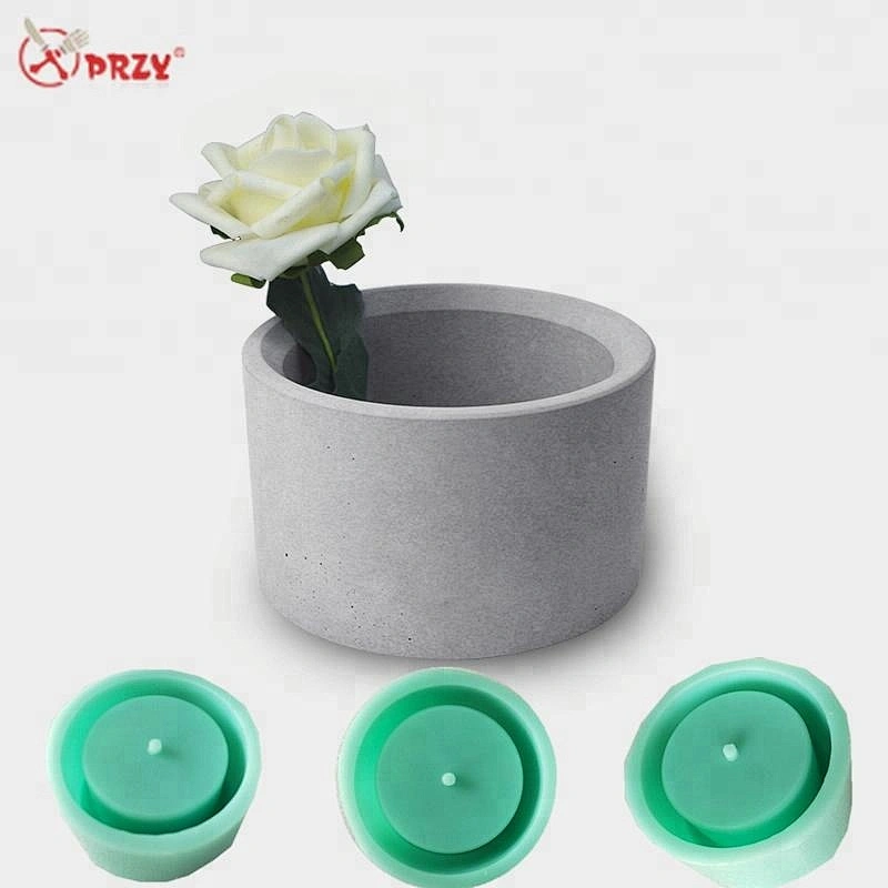 Noric round Cement flower pot molds silicone Home decorations forms Concrete cylindrical pen holder Molds
