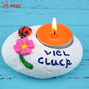 Ladybug and flower candlestick mold DIY candle holder mold silicone molds for cement concrete