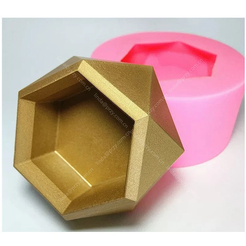 Geometry Flower Pot Cement Silicone Mould Resin Home decoration mold Concrete Candlestick mold