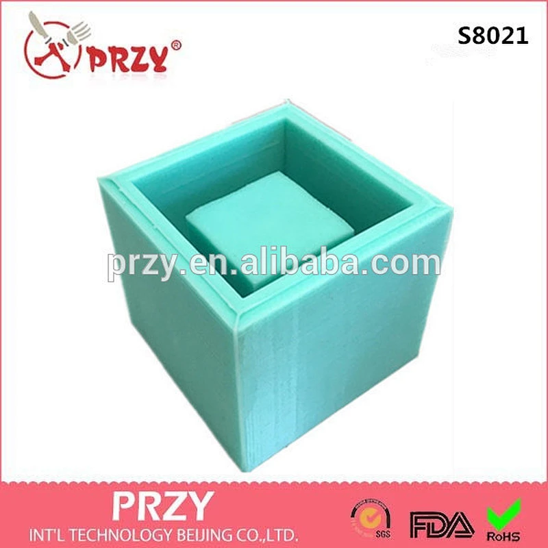 3D Cube type Candle Pot silicone moulds concrete Vase Silicone Molds for Concrete