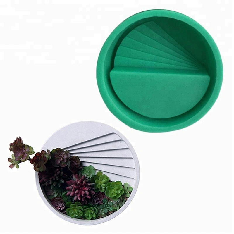 Silicone mold Cement multi-meat flower pots inside the semi-circular combination molds 3d concrete vase mold