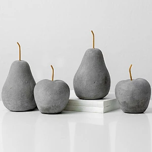Christmas Nordic wind simulation 3D fruit cement apple ornaments tea shop bedroom home decorations concrete silicone  mold