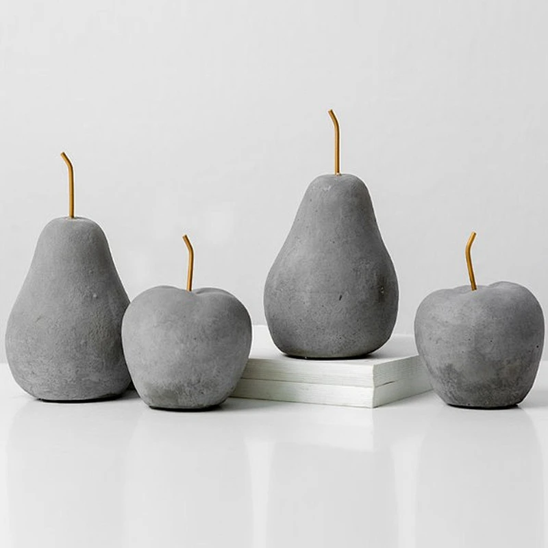 Christmas Nordic wind simulation 3D fruit cement apple ornaments tea shop bedroom home decorations concrete silicone  mold