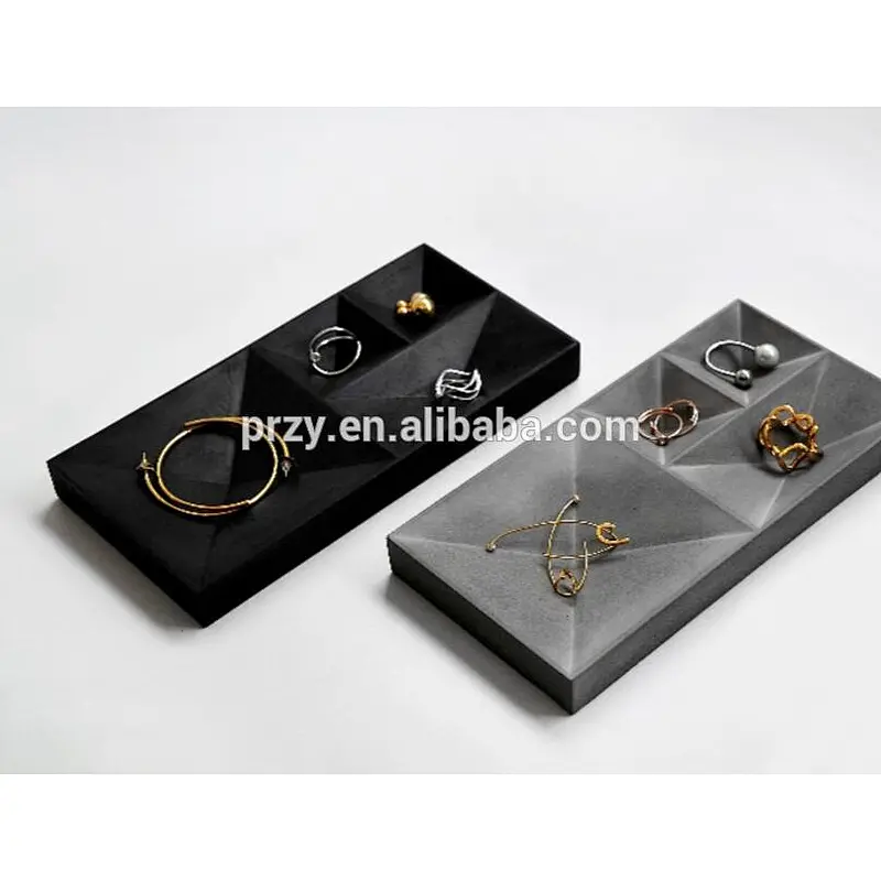 PRZY 2018 new cement Inverted Cone Decorative Tray silicone molds Jewelry Display Plates silicone Molds for Concrete