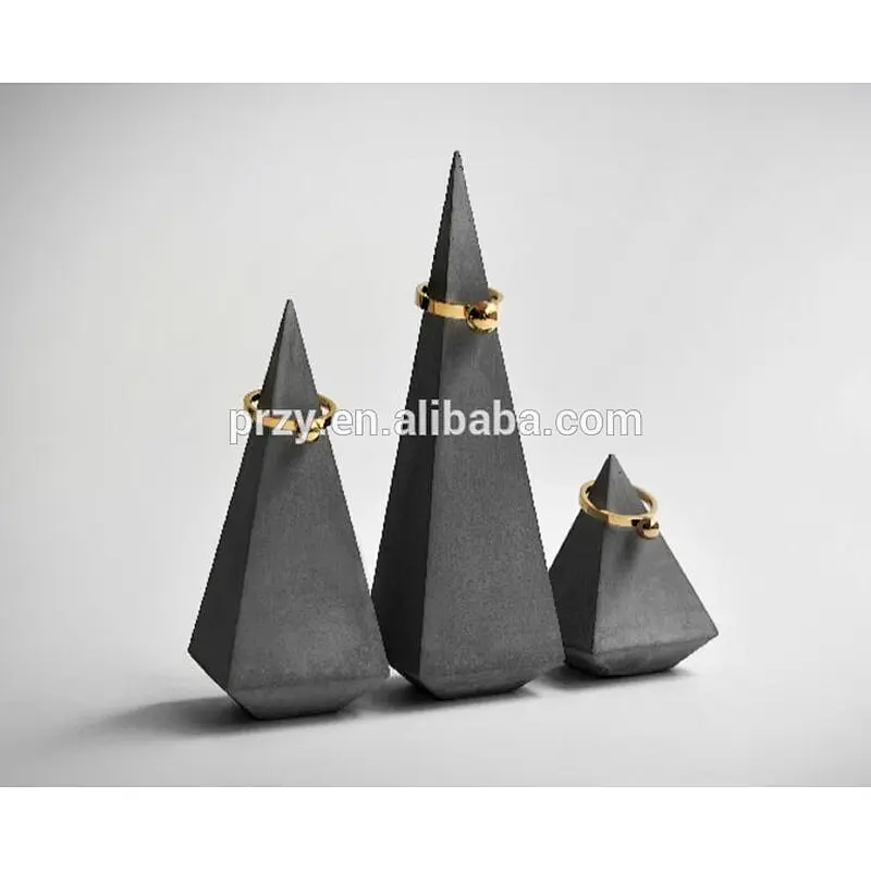 PRZY 2018 new Cement cone rings holder silicone molds jewelry display stand molds for concrete Nordic
