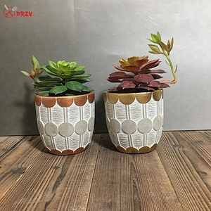 Simple wave pattern Cement planter Silicone mould office Concrete vase desk decorations Mold
