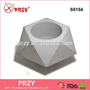 S5154 geometry 3D vase mold silicone planter mould silicone cement concrete mold