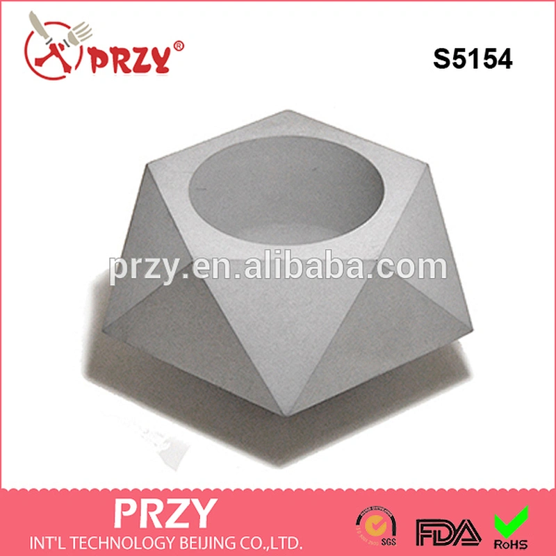 S5154 geometry 3D vase mold silicone planter mould silicone cement concrete mold