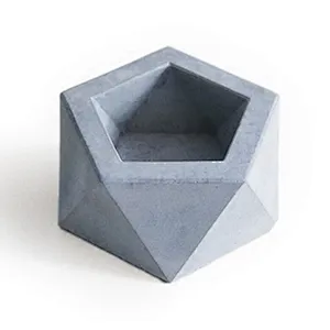 S9063 silicone concrete molds home decoration geometric pentagon mould candle holder mold candlestick multi - flower pots cement