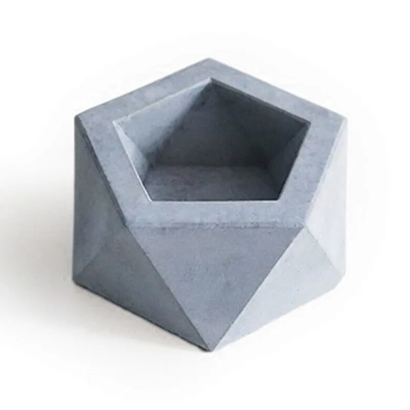 S9063 silicone concrete molds home decoration geometric pentagon mould candle holder mold candlestick multi - flower pots cement