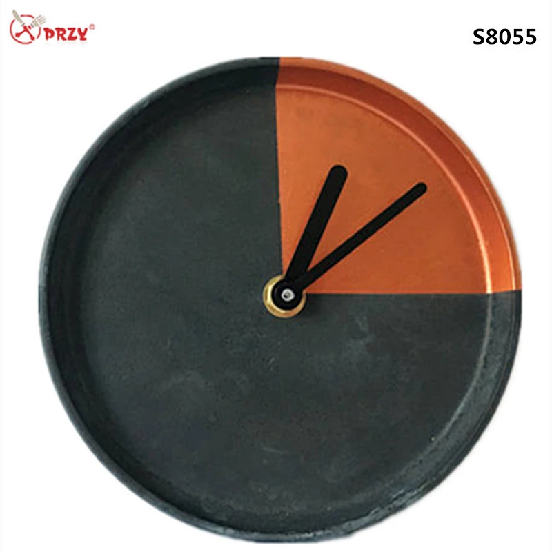 S8055 Modern Round Concrete Clock Wall silicone Mould Living Room home decor Silicone Cement molds wall clock decoration Mold