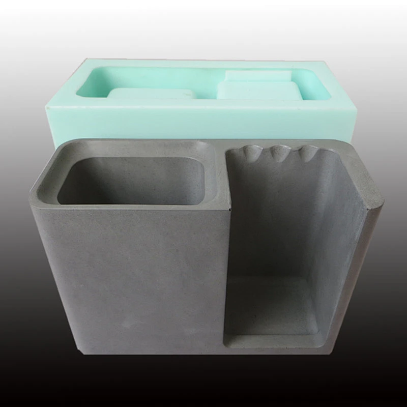 Cement Tooth cylinder molds silica concrete resin pen holder home decoration silicone Mold