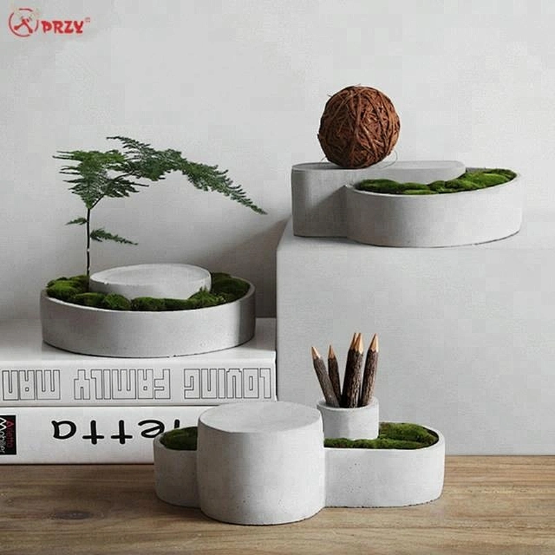 Nordic cement Succulent planter molds Concrete geometry Pen holder decoration silicone mould