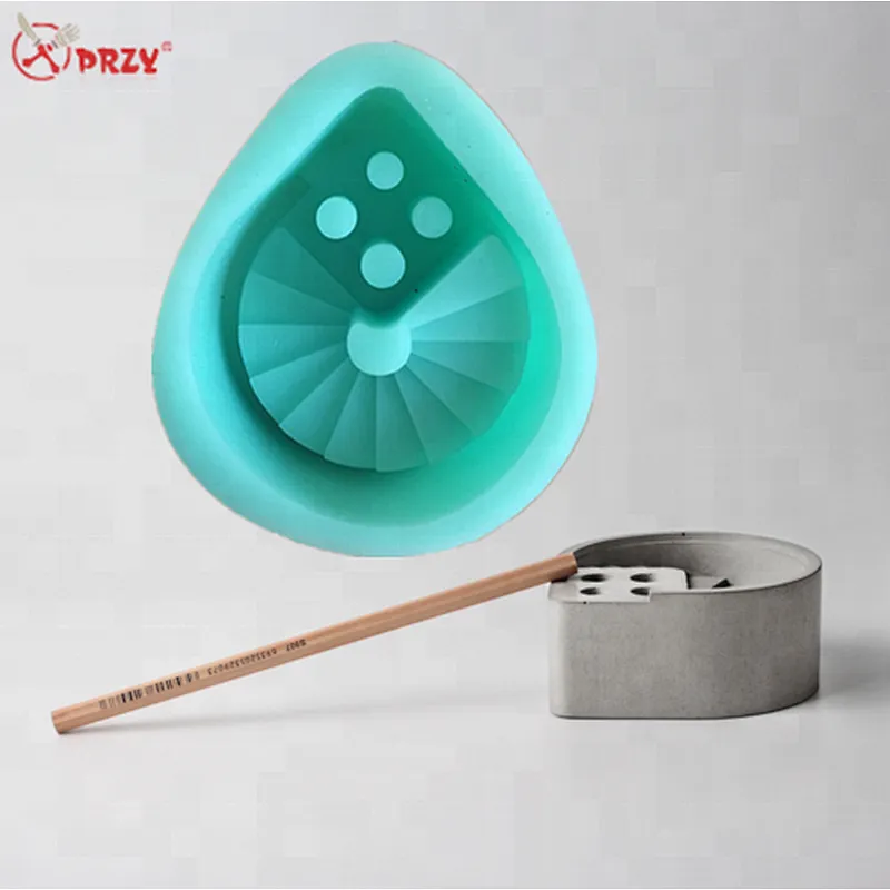 Creative Pen Holder mold cement desktop decorations mould Office concrete craft silicone forms