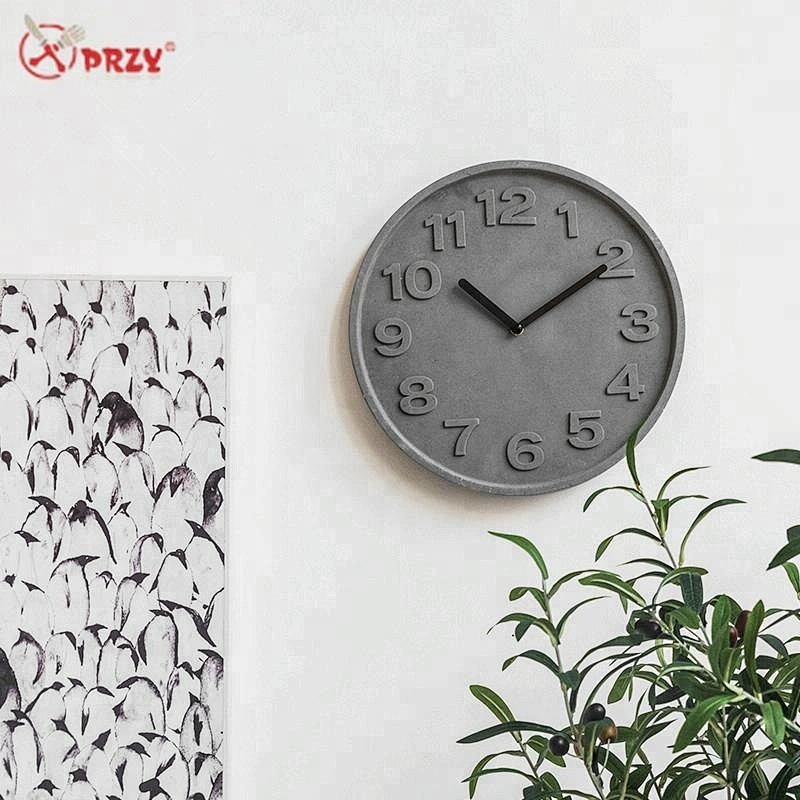 Cement Digital wall clock mold living room Wall hanging Clock mould home clock decoration silicone molds