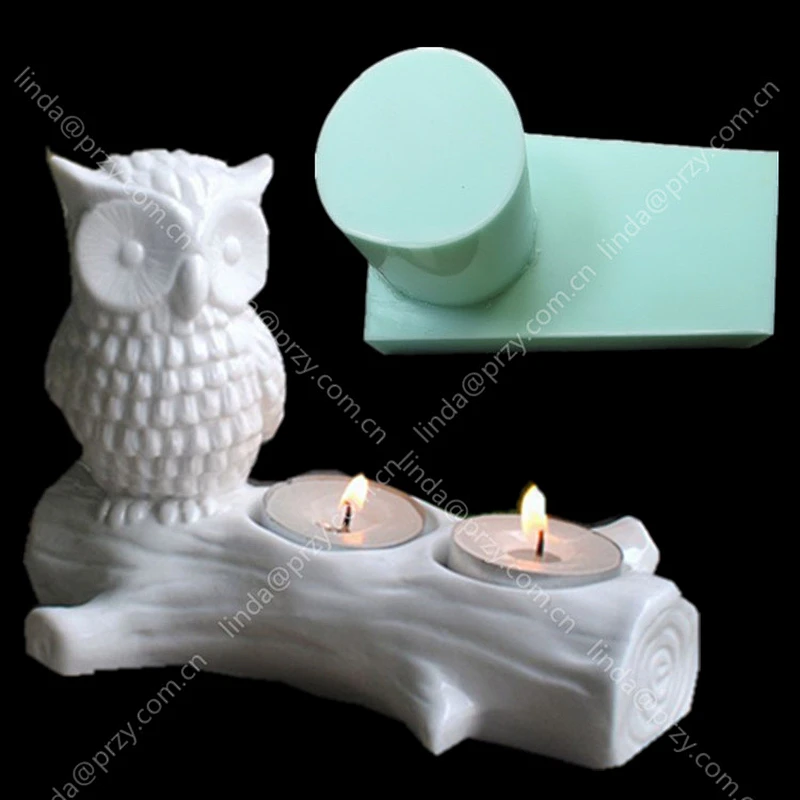 Cement Qwl with trunk candlesticker Molds silicone 3D Ceramics animal desk decorations mold
