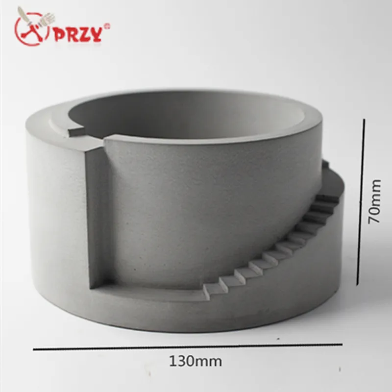 Simple round stair cement flowet pot molds silicone concrete planter mould silicone desk decoration molds