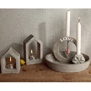 S9095 Concrete candlestick molds silicone concrete molds for desk candle holder