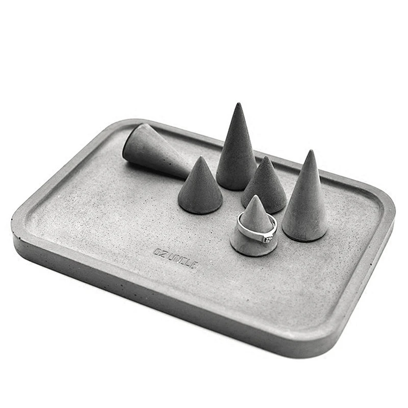 Concrete Jewelry Storage Plate Mould Silicone Cement Fruit Pallet Mold Tray molds silicone