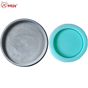 Concrete flower pot Mold silicone home Fruit flat disc Mould Round Cement multi - meat flower vase Molds