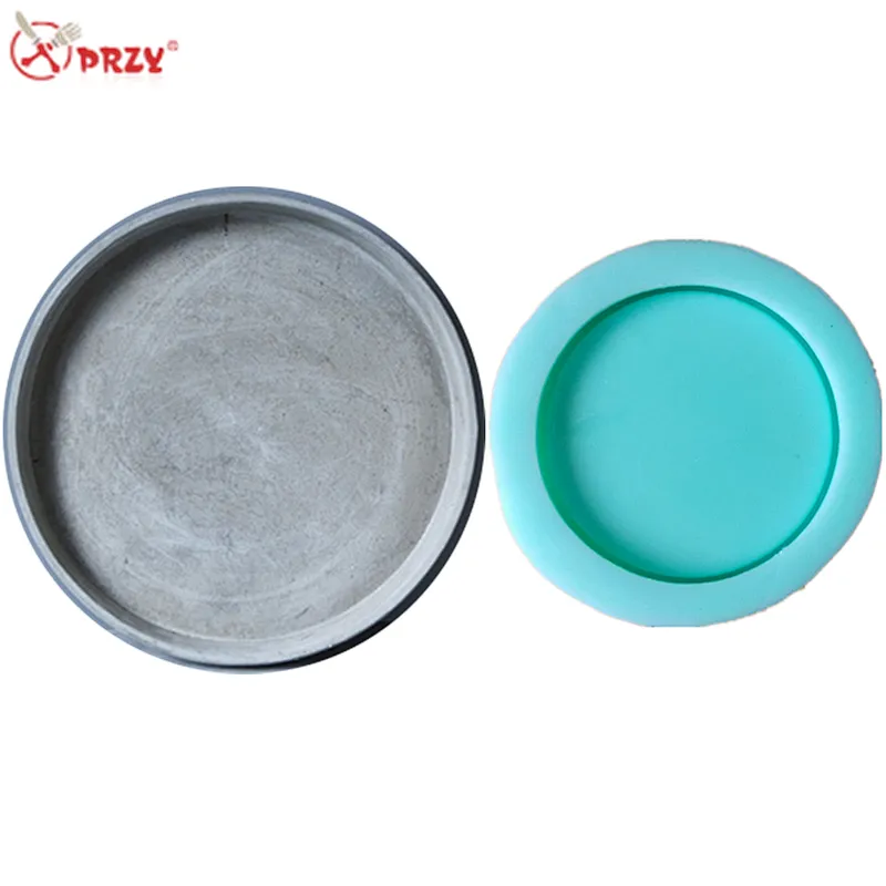 Concrete flower pot Mold silicone home Fruit flat disc Mould Round Cement multi - meat flower vase Molds