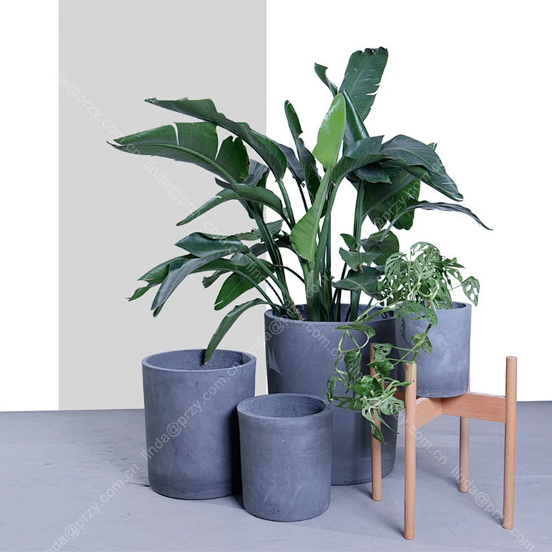 Cylinder Cement Flower pot molds 3D  Cylindrical Concrete Planter mold Silicone