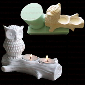 Cement Qwl with trunk candlesticker Molds silicone 3D Ceramics animal desk decorations mold