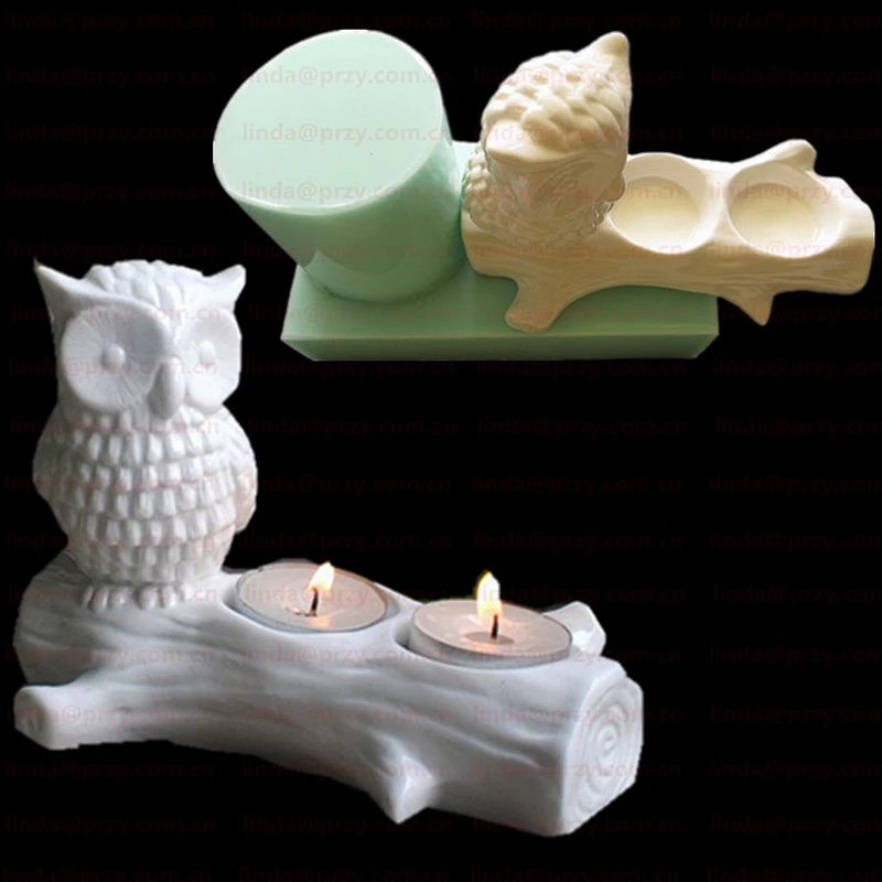 Cement Qwl with trunk candlesticker Molds silicone 3D Ceramics animal desk decorations mold