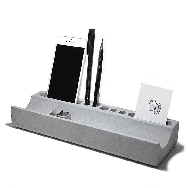 Cement pen holder mould Silicone concrete phone Holder mold Office simple card holders Molds