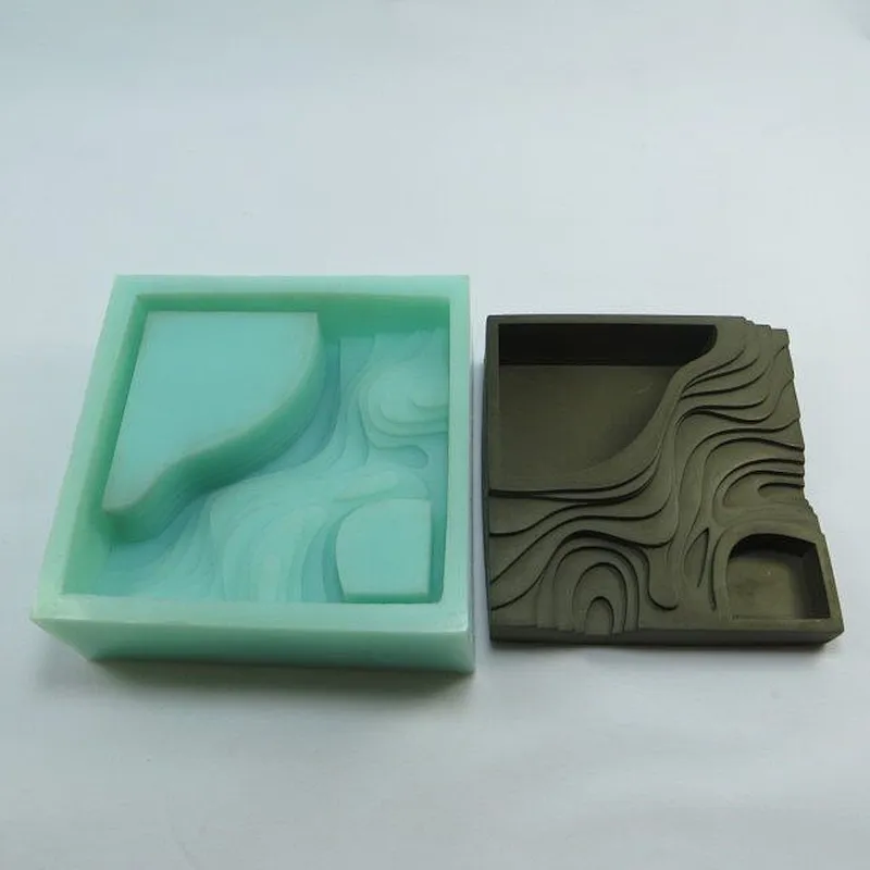 S9071 silicone mold Cement molds terraces concrete Terraced fields muti-meat flower planter mould for home decorations