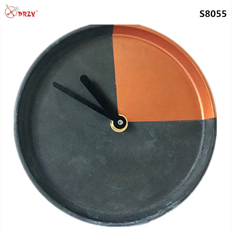 S8055 Modern Round Concrete Clock Wall silicone Mould Living Room home decor Silicone Cement molds wall clock decoration Mold