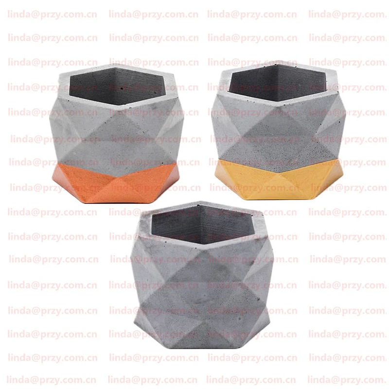 Geometric concrete planter molds Cement flower pot decoration Mold silicone