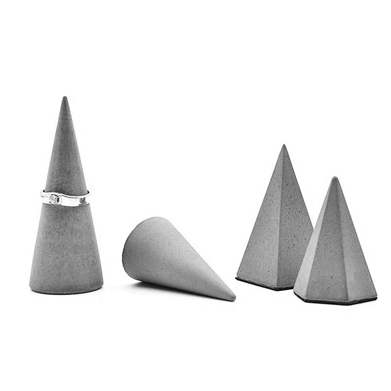Concrete cone shaped Ring holder Molds silicone Cement  jewelry rack storage display Mould