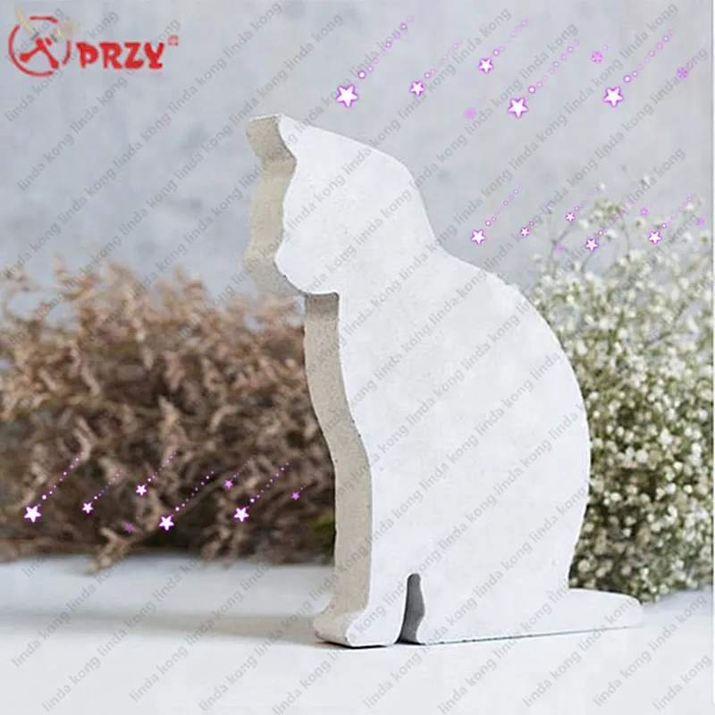 2018 Concrete adorable meow Bookends Molds living room coffee shop Cement Cat ornaments silicone mold