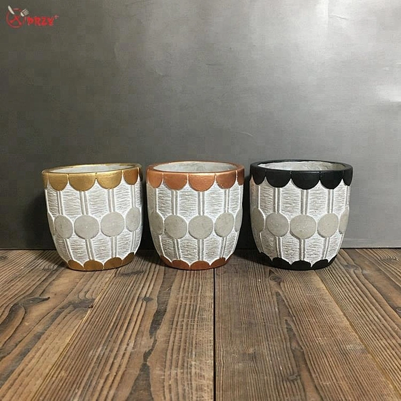 Simple wave pattern Cement planter Silicone mould office Concrete vase desk decorations Mold