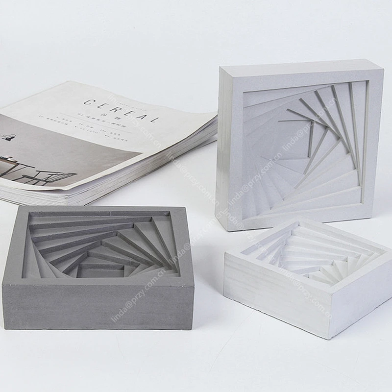 Square ladder concrete tray mould Ashtray silicone mold Home cement flower decoration molds