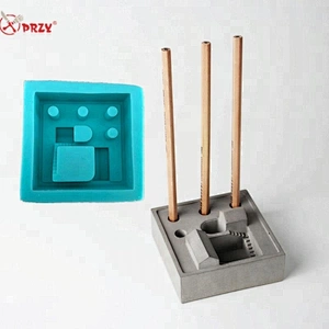 Concrete pen holder molds small house office desk decoration forms Cement flower mini pot mold silicone