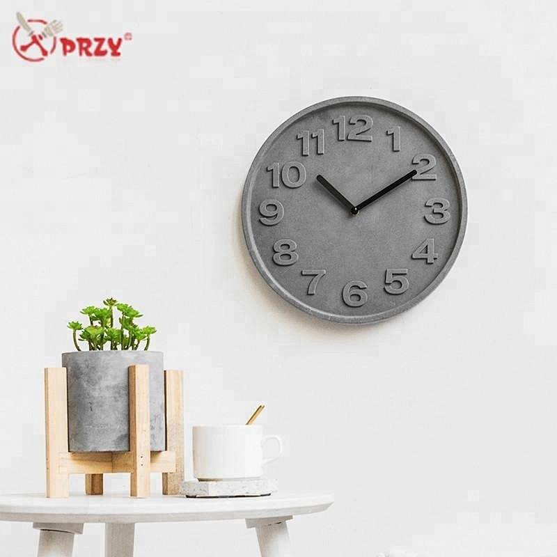 Cement Digital wall clock mold living room Wall hanging Clock mould home clock decoration silicone molds
