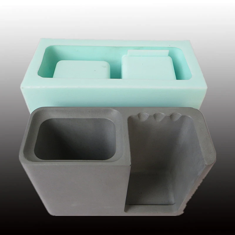Cement Tooth cylinder molds silica concrete resin pen holder home decoration silicone Mold