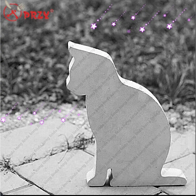 2018 Concrete adorable meow Bookends Molds living room coffee shop Cement Cat ornaments silicone mold