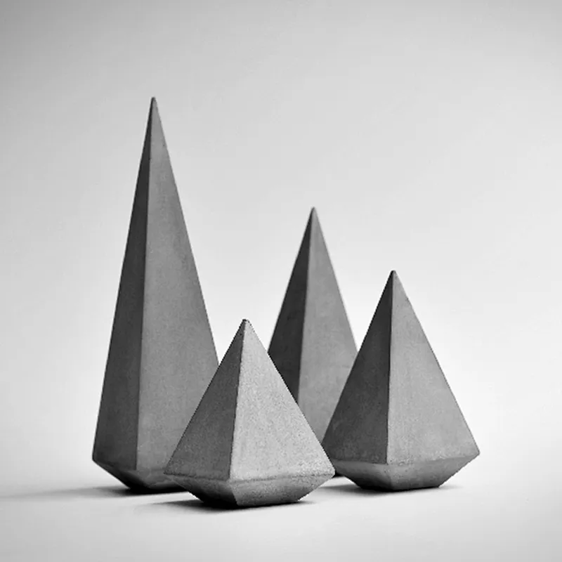 cement square cone holder Molds concrete jewelry display Mould decoration silicone molds