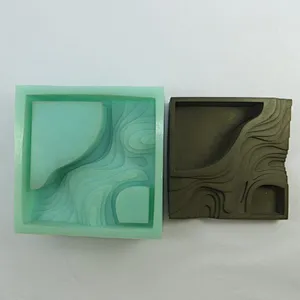 S9071 silicone mold Cement molds terraces concrete Terraced fields muti-meat flower planter mould for home decorations