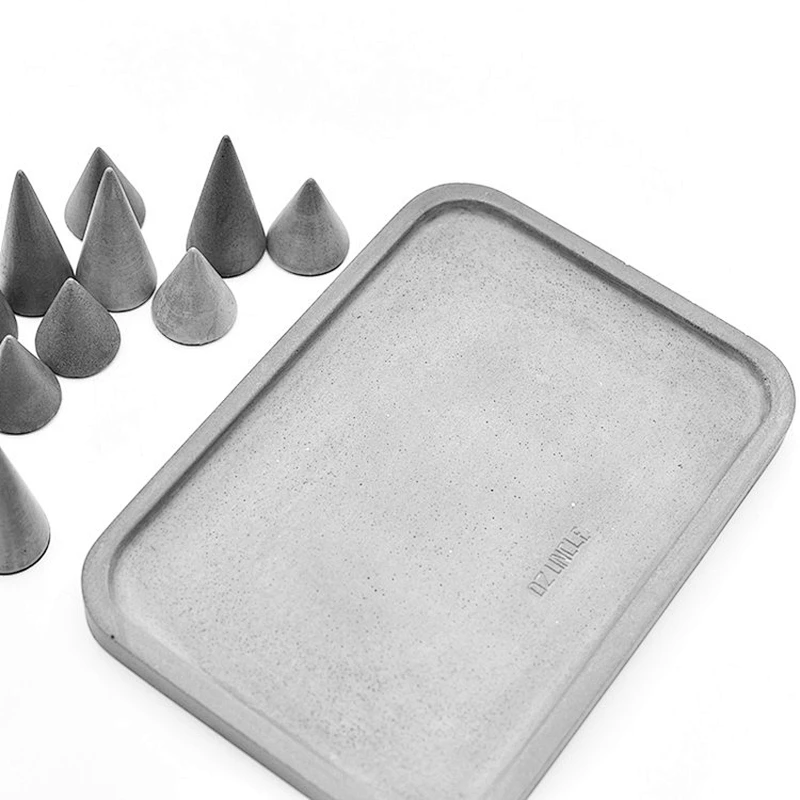Concrete Jewelry Storage Plate Mould Silicone Cement Fruit Pallet Mold Tray molds silicone