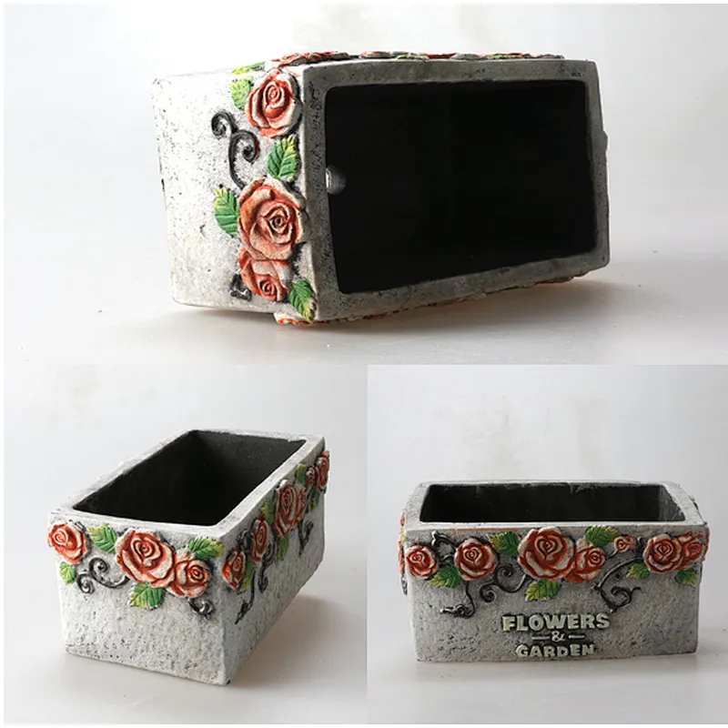 Rose Cement Concrete Flower Pot Industrial DIY Silicone Mould