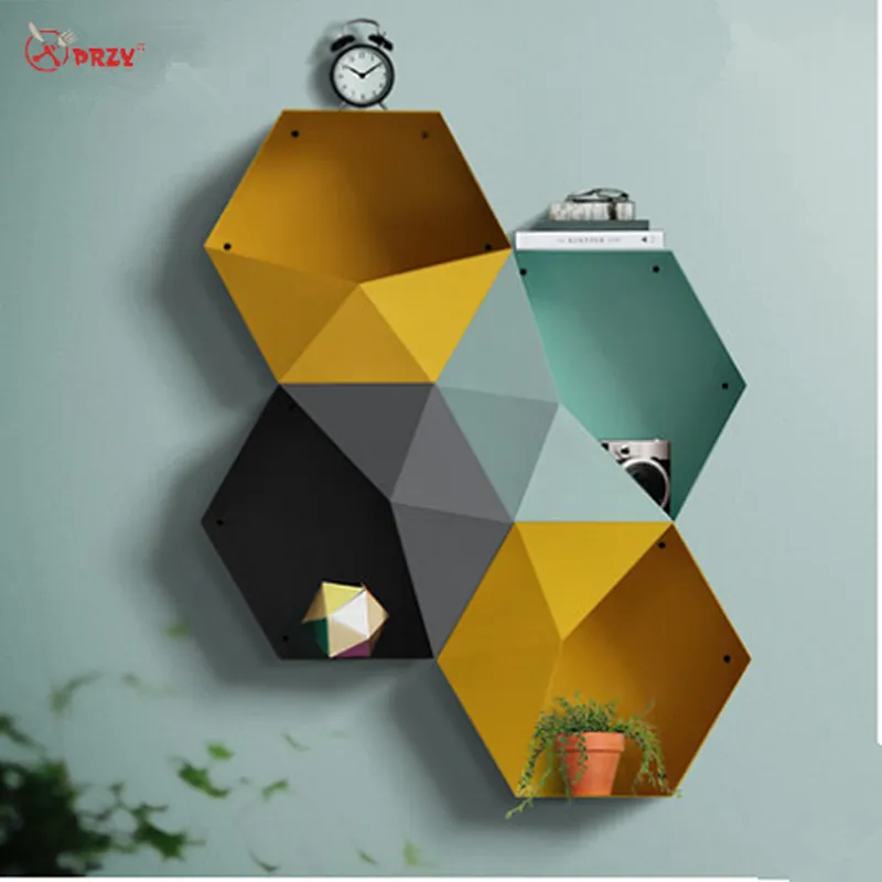 Wall Geometric wall decorations Mould Living Room hexagon diamond Wall hanging Shelf silicone molds