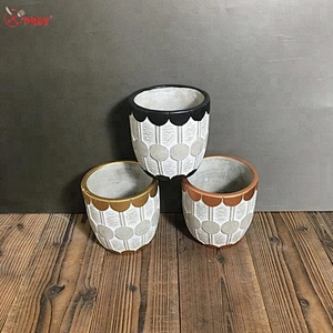 Simple wave pattern Cement planter Silicone mould office Concrete vase desk decorations Mold