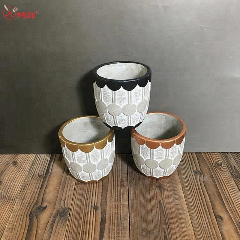 Simple wave pattern Cement planter Silicone mould office Concrete vase desk decorations Mold